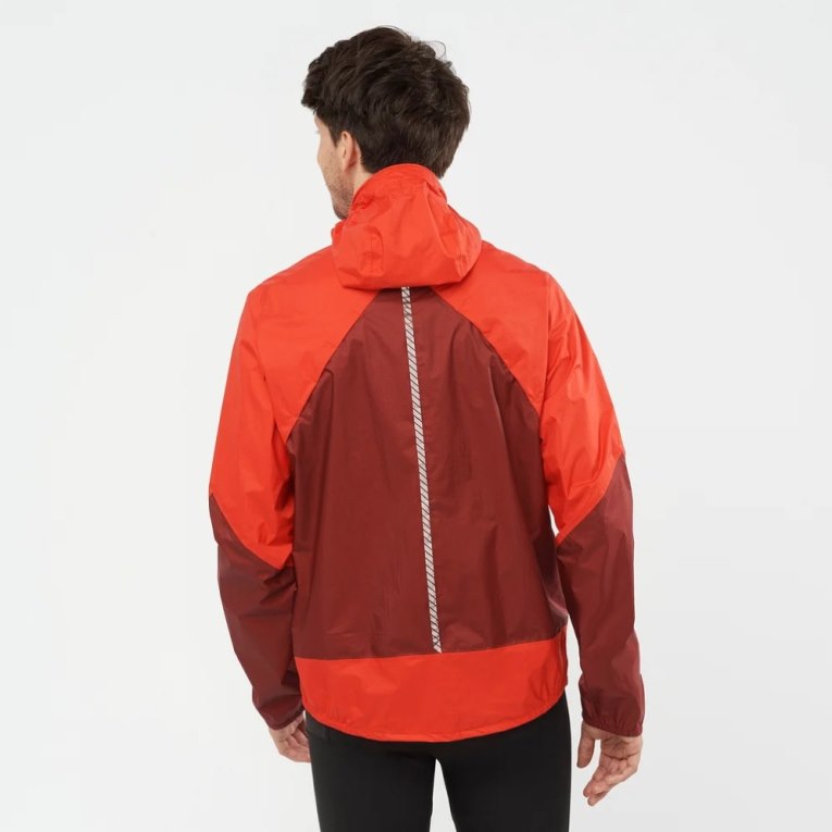 Red Salomon Bonatti Waterproof Men's Shell Jackets | IE FS4901